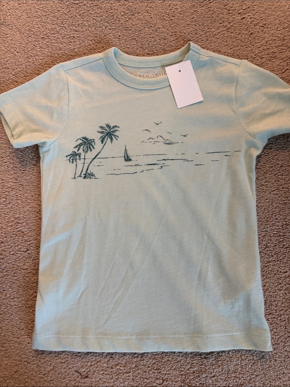 J. Crew Light Aqua Kids Short-Sleeve Sea Scene Tee